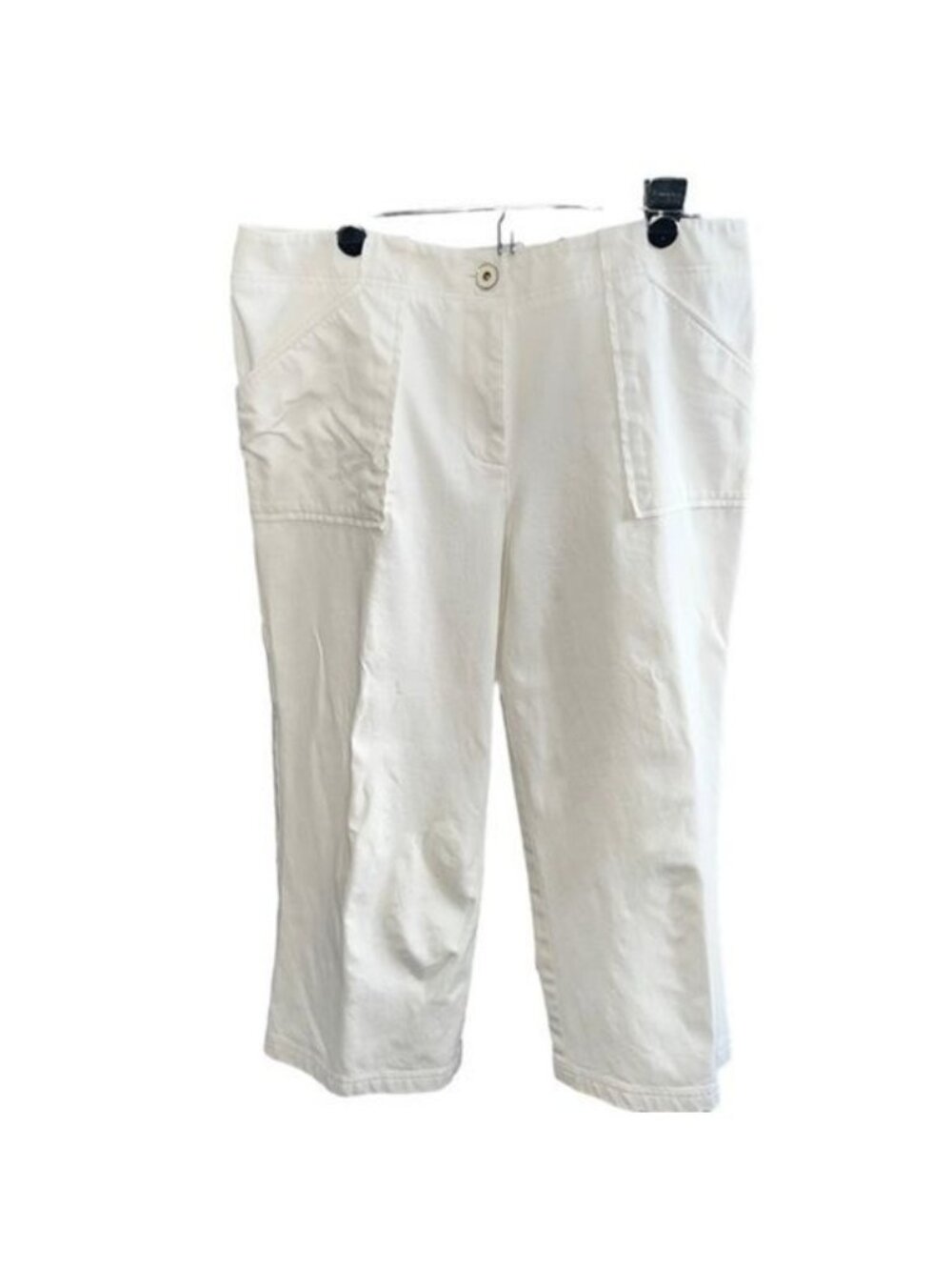 St. John Sport Pants Womens 14 White Cotton Elastane Cropped